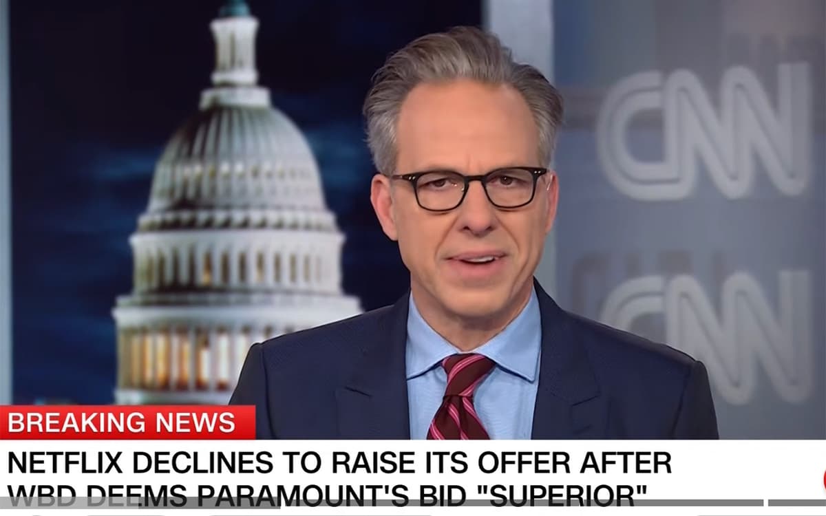 CNN’s Jake Tapper Breaks News of Paramount Buying Network’s Parent Company WBD Live on Air: ‘It Affects Everybody I’m Looking...
